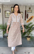 Asmita in HOK Chikankari Kurti for Women - Beige